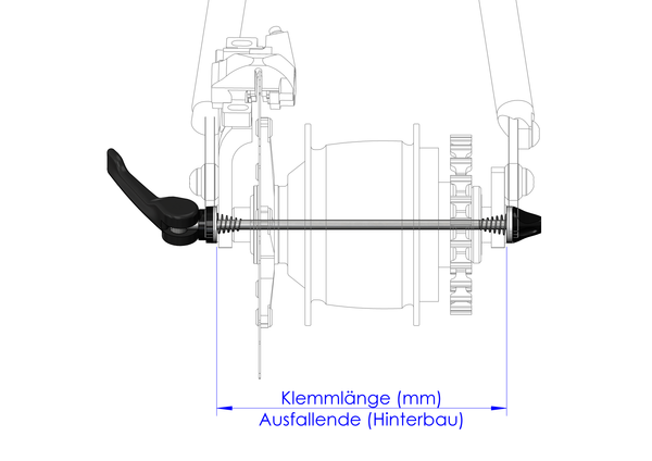 Schnellspannachse mit Adapter (für Croozer Anhänger ab 2018 ) | Klemmlänge 143mm - 153mm