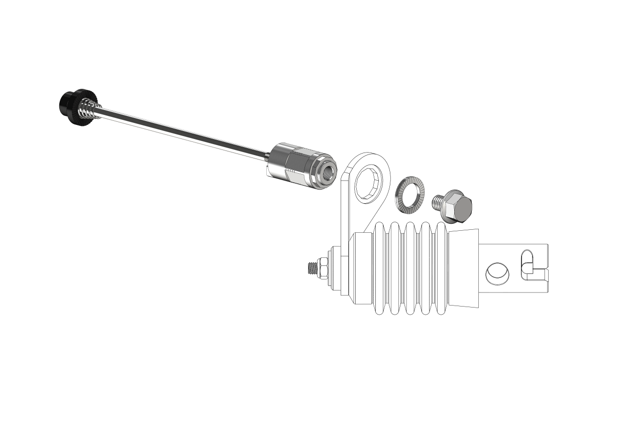 Schnellspannachse mit Polygonadapter | Klemmlänge 143mm - 153mm